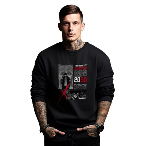 Bluza czarna męska z nadrukiem Solo Leveling Ore dake Level Up na Ken