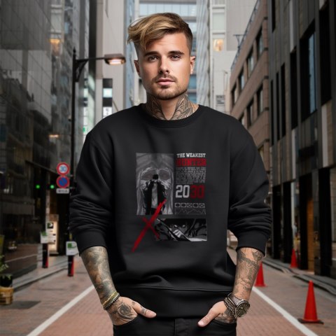 Bluza czarna męska z nadrukiem Solo Leveling Ore dake Level Up na Ken