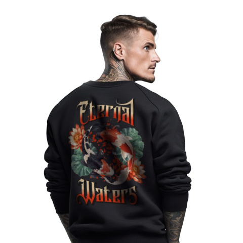 Bluza męska bez kaptura z nadrukiem na plecach "Eternal Waters"