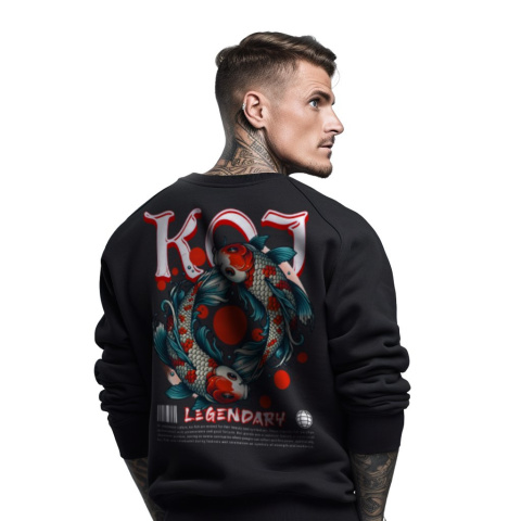 Bluza męska bez kaptura z nadrukiem na plecach "Koi Legendary"