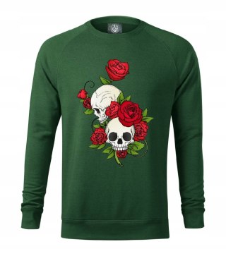 r.XXL Bluza męska DRESOWA zielona SKULL AND ROSES