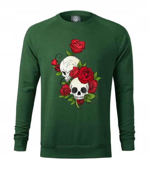 r.S Bluza męska DRESOWA zielona SKULL AND ROSES