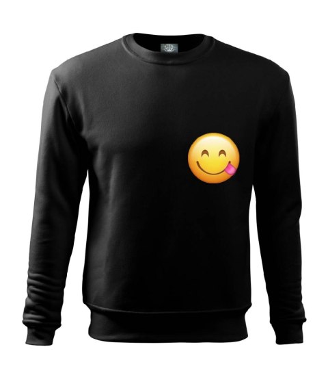 r.M Bluza męska CZARNA DRESOWA SMILEY EMOJI