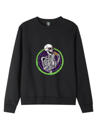 r.2XL Bluza męska CZARNA DRESOWA PIZZA SKELETON